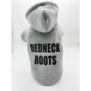 Fabdog Hoodie Dog Small Gray Redneck Roots Graphic Fleece Sweatshirt Country Pet